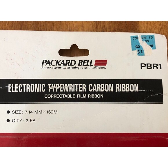 NEW Packard Bell Electronic Typewriter Carbon Ribbon Refills 2 Pack PBR1 - Picture 2 of 3